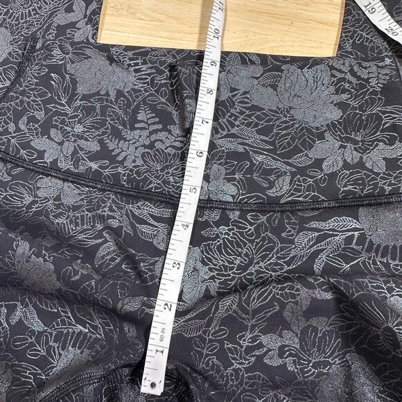 Lululemon Wunder Under High-Rise Tight Shine Logo Black Iridescent Foil Sz 4 EUC - Picture 8 of 9